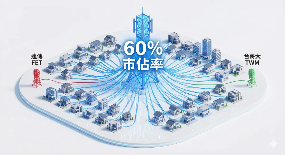 中華電信佔據台灣 60% 寬頻市場