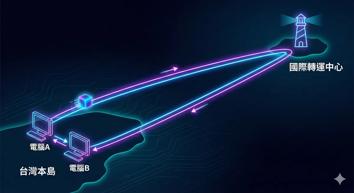 國際轉運中心繞路示意圖