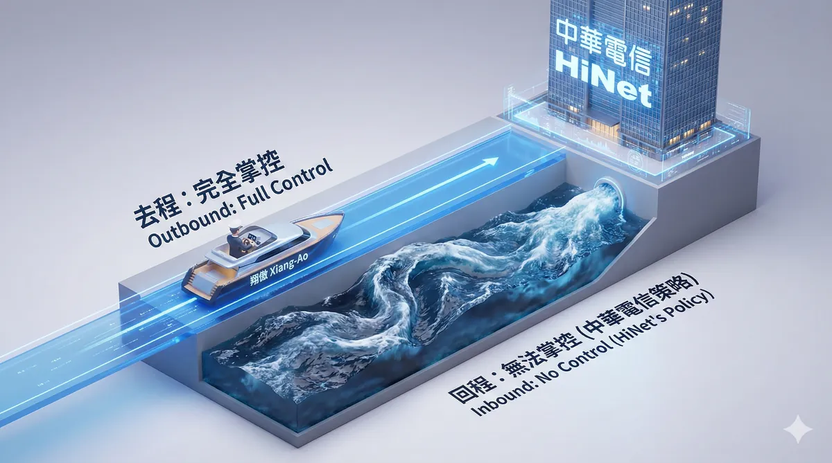 去程與回程路由的控制權差異