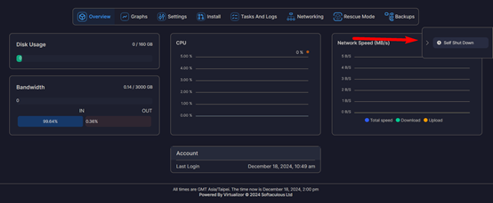 選擇 Self Shut Down